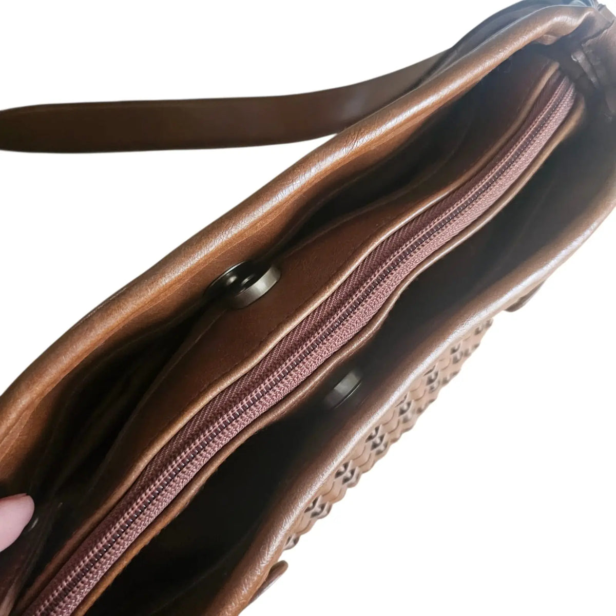 cartera trenzada café sugar reef