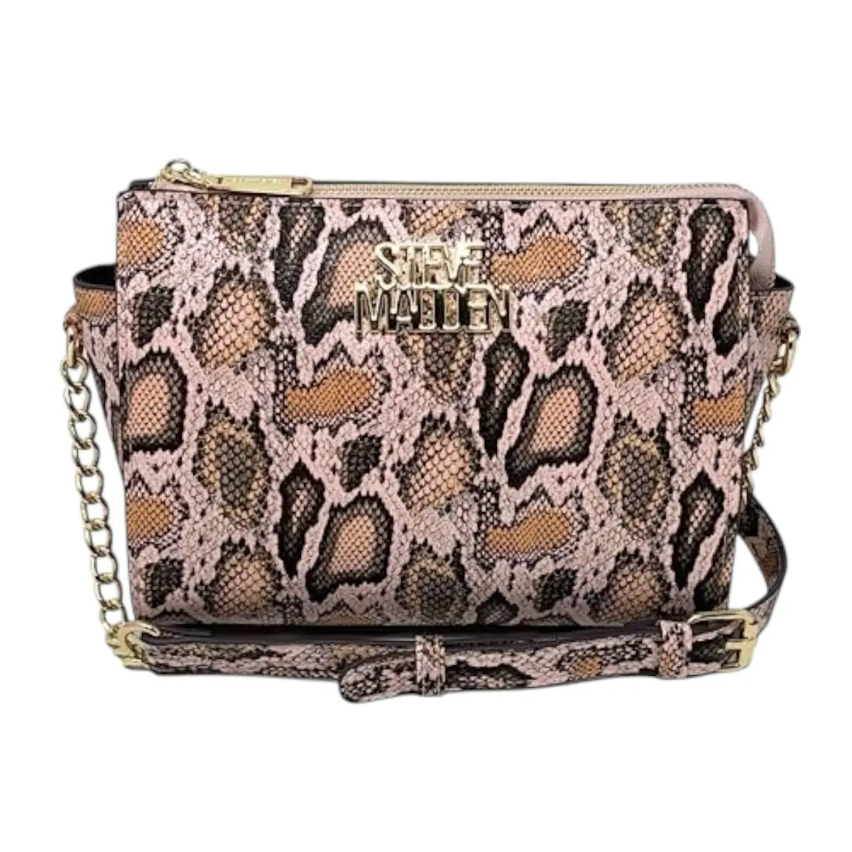 cartera crossbody Steve Madden print snake brown