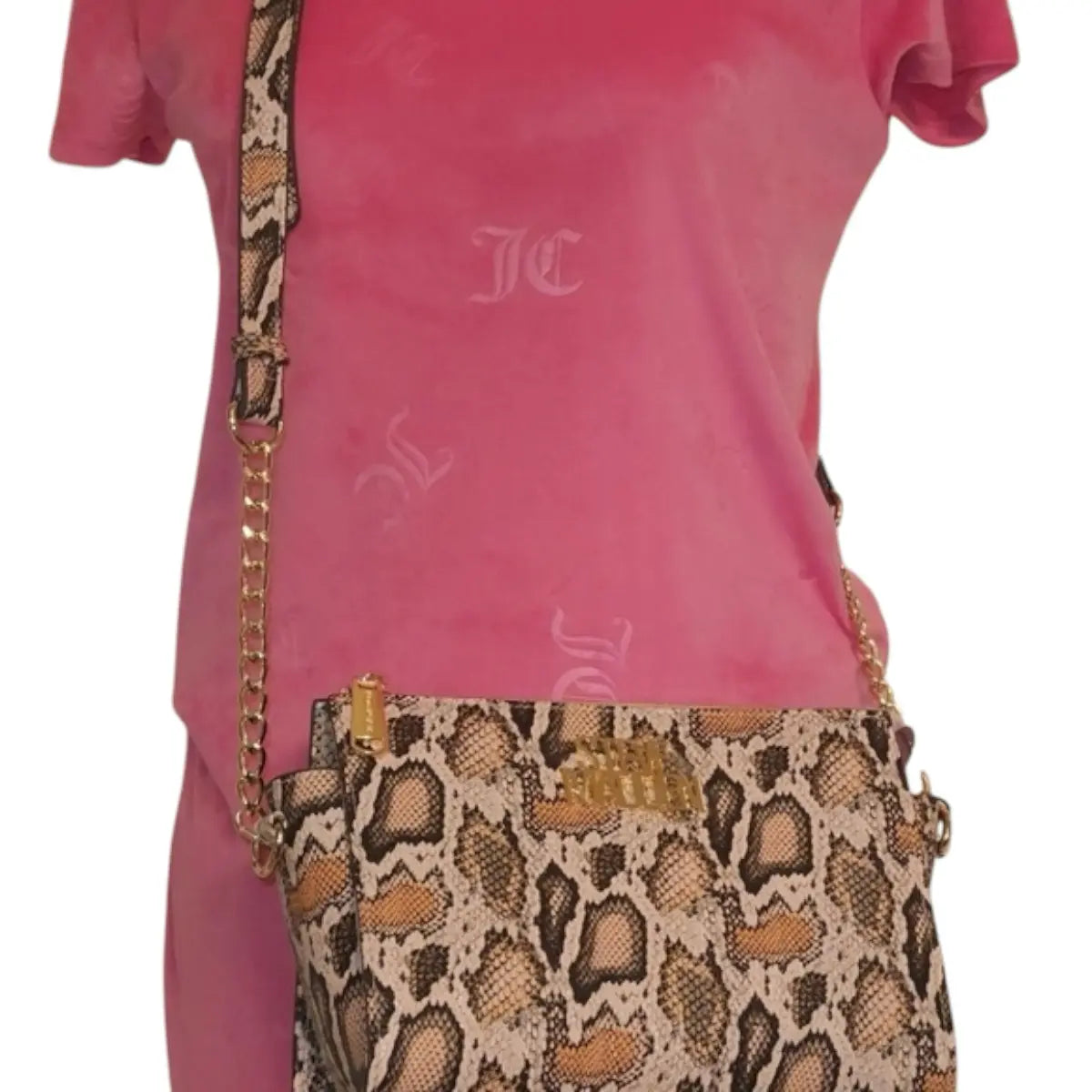 cartera crossbody Steve Madden print snake brown