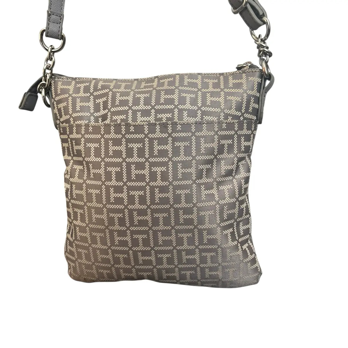 cartera crossbody Tommy Hilfiger logotipado gris