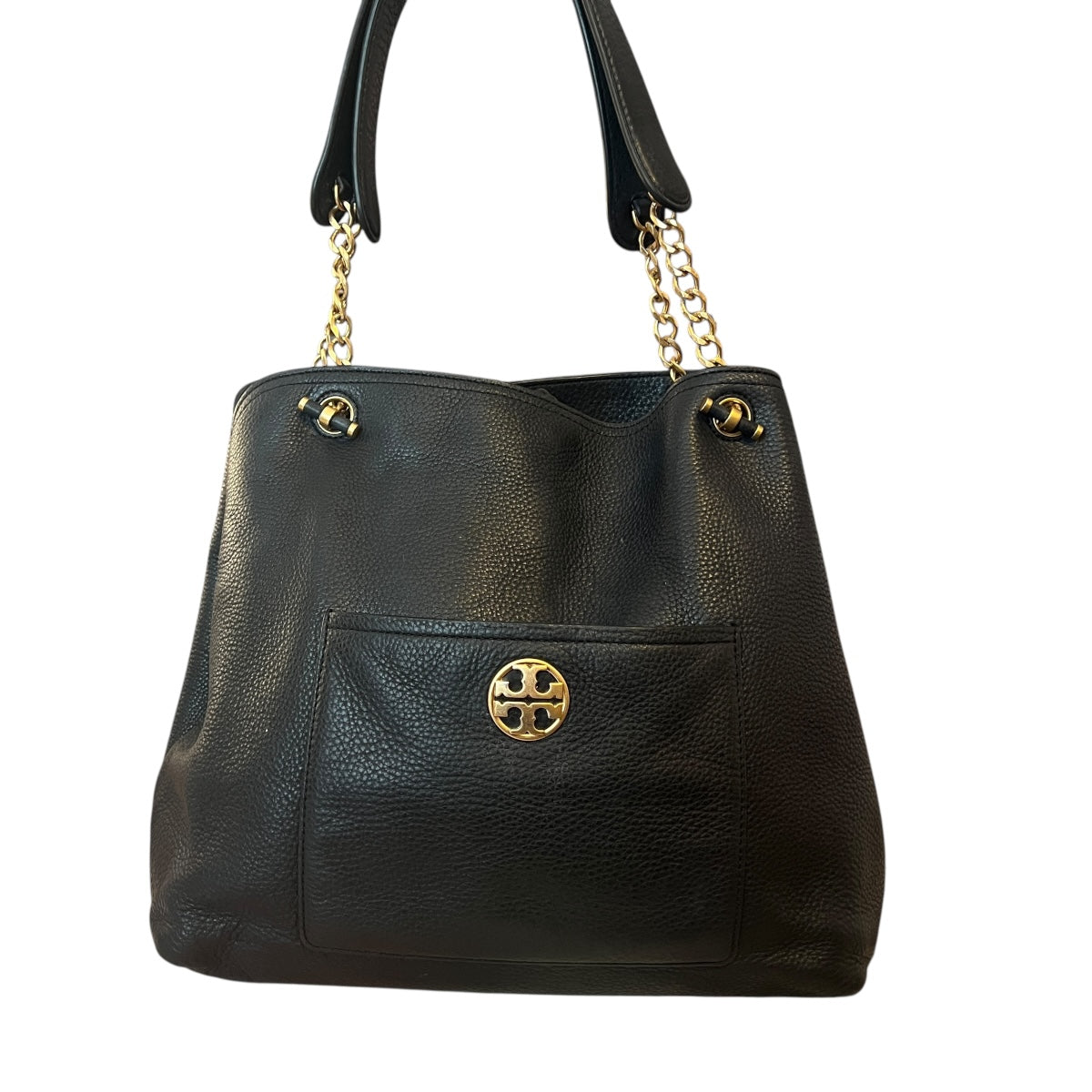 cartera tory burch cuero genuino negro