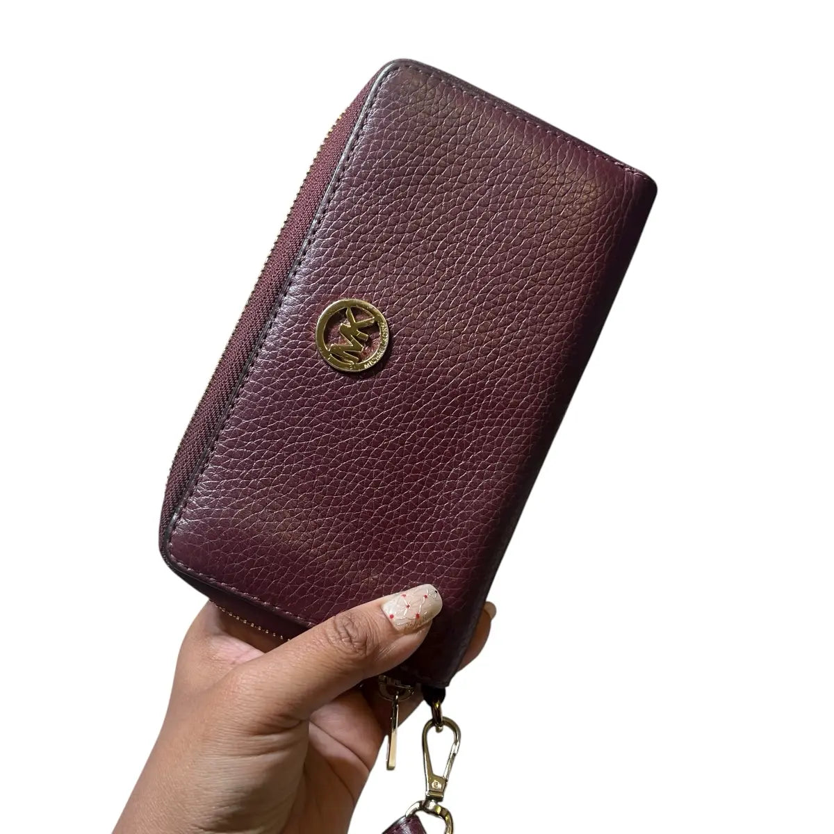 billetera Michael Kors cuero genuino vino