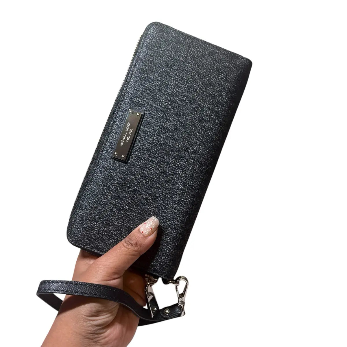 billetera Michael Kors cuero saffiano logotipado negro