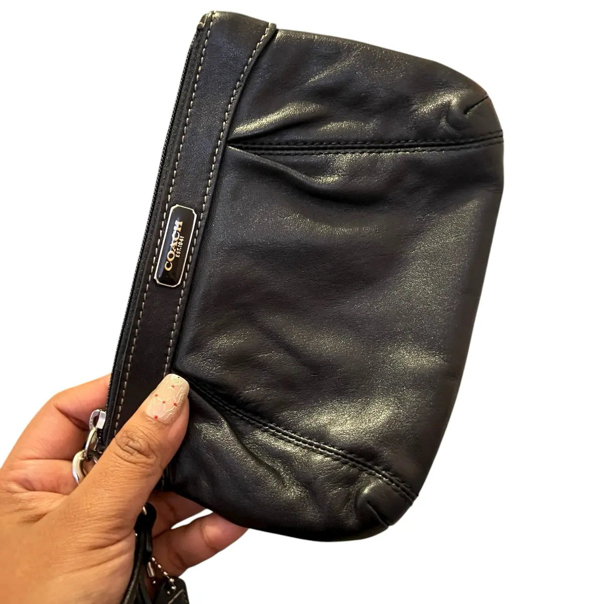 wrislet XL Coach cuero genuino negro