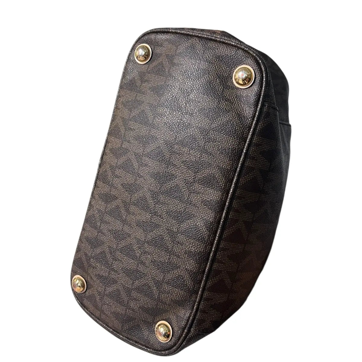 cartera tote Michael Kors café logotipada
