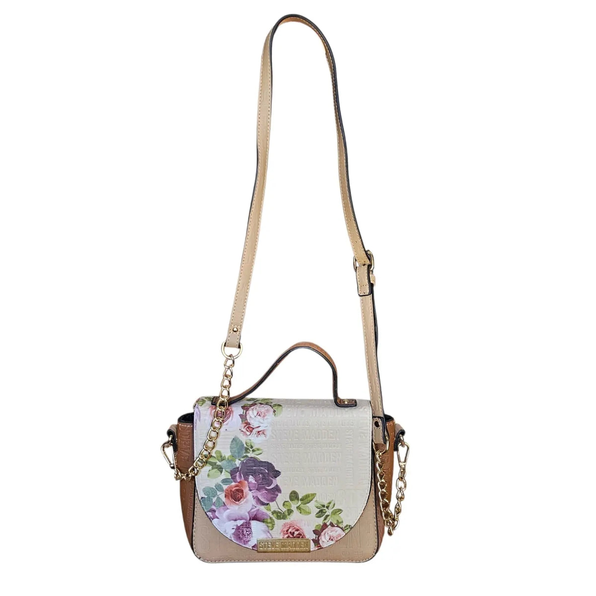 cartera / crossbody floral con logos streve madden