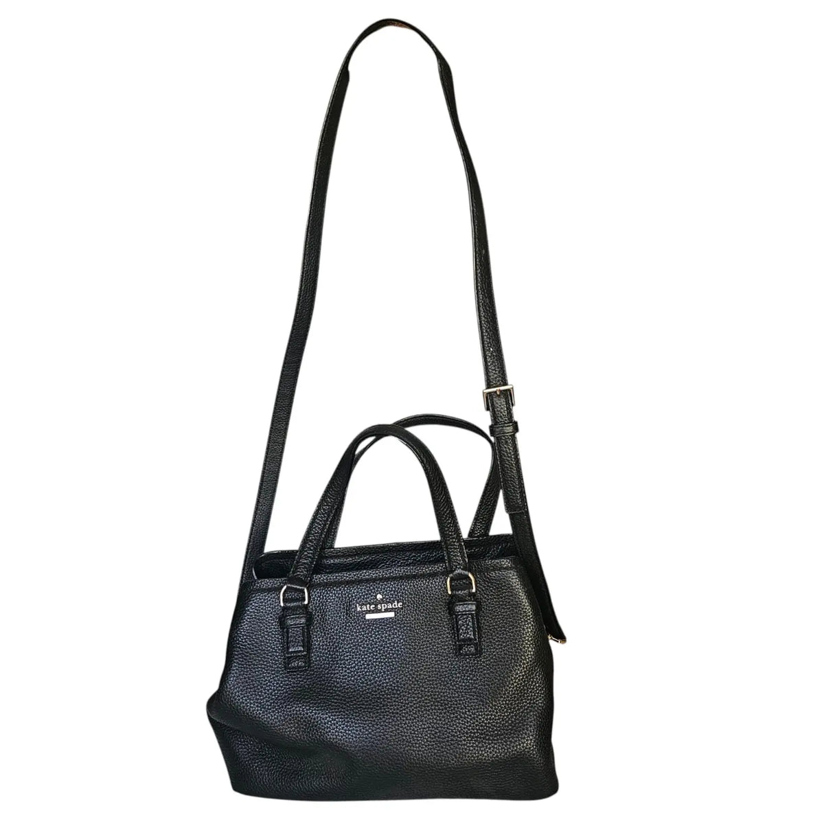 cartera negra cuero kate spade