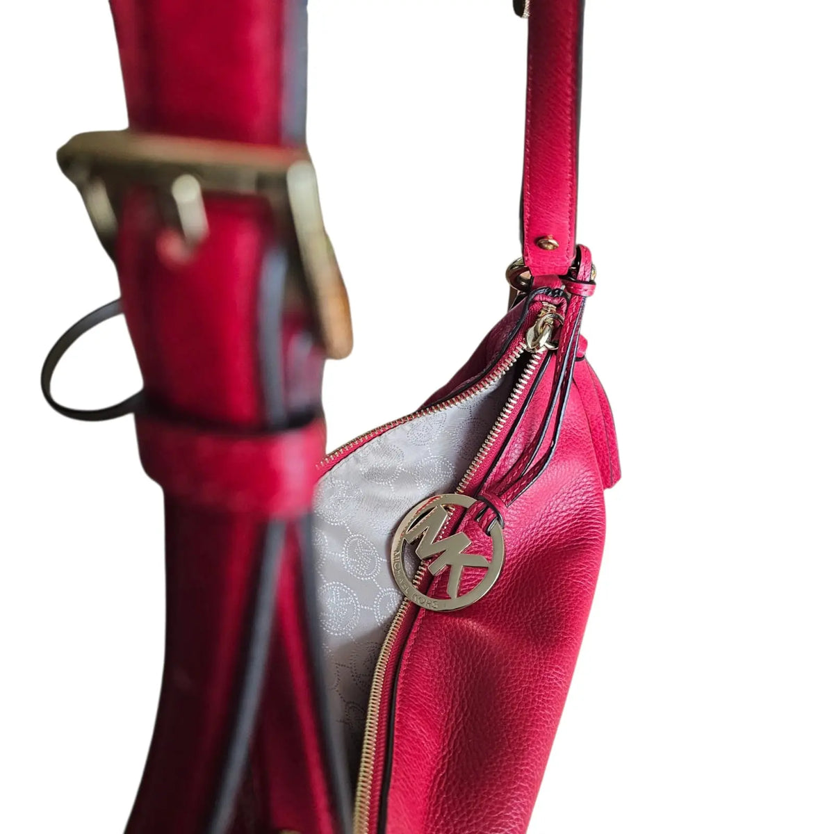 cartera de hombro roja michael kors