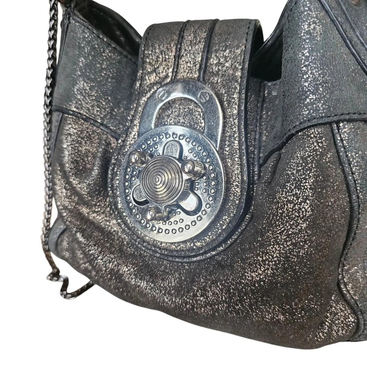 cartera cuero brillante metálico extensible steve madden