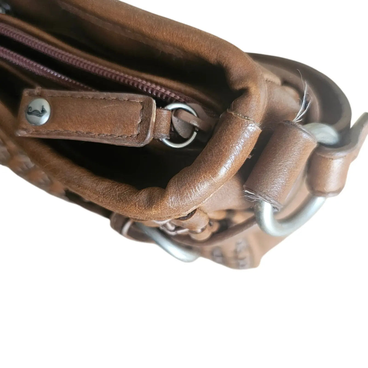 cartera trenzada café sugar reef