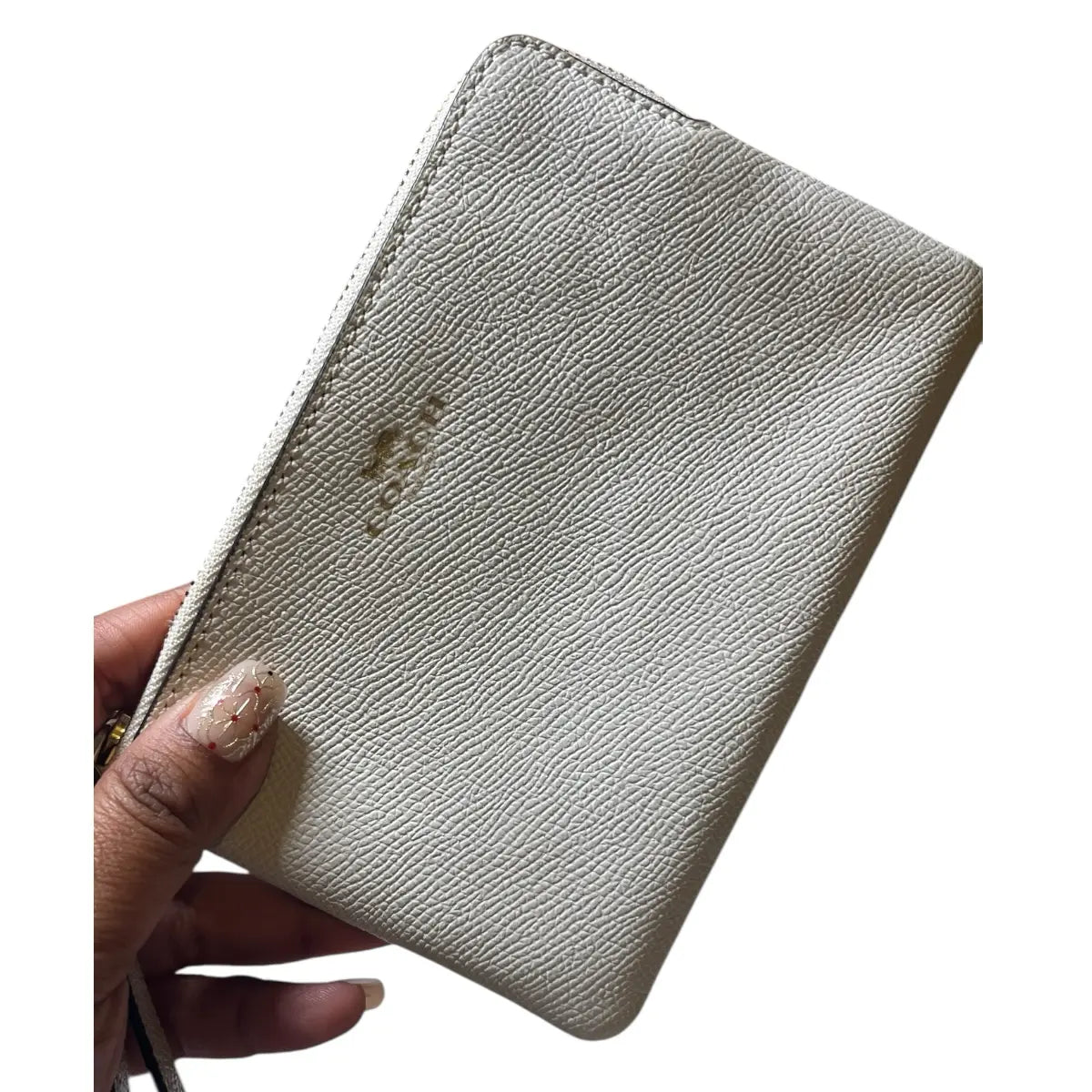 wrislet Coach cuero genuino blanco