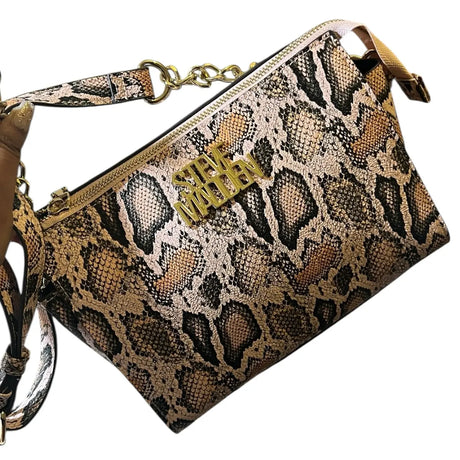 cartera crossbody Steve Madden print snake brown