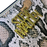 cartera crossbody Steve Madden print snake brown