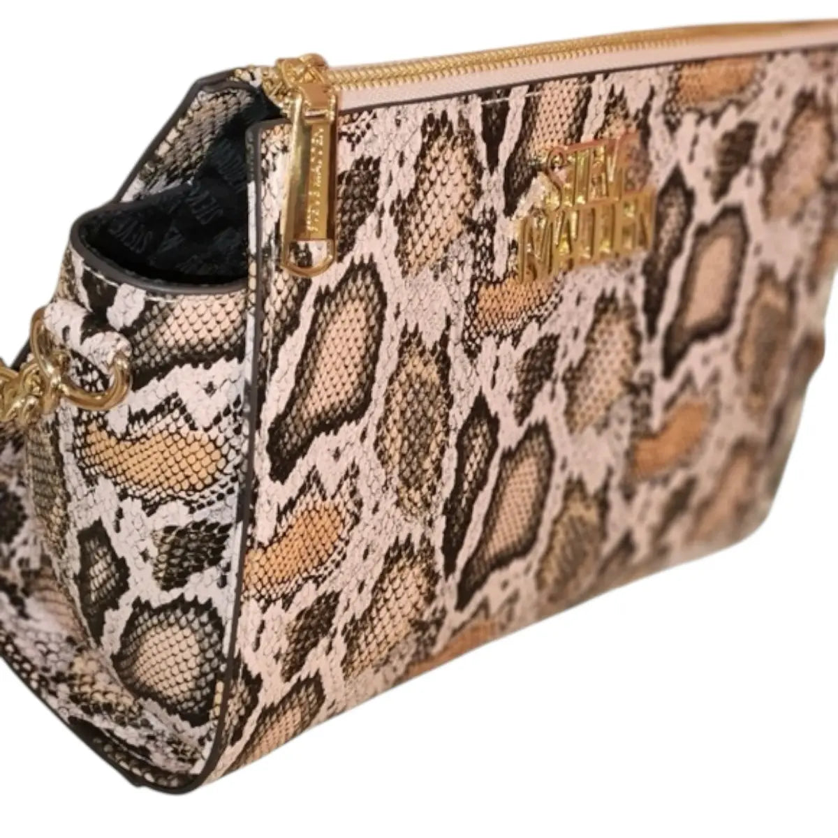 cartera crossbody Steve Madden print snake brown