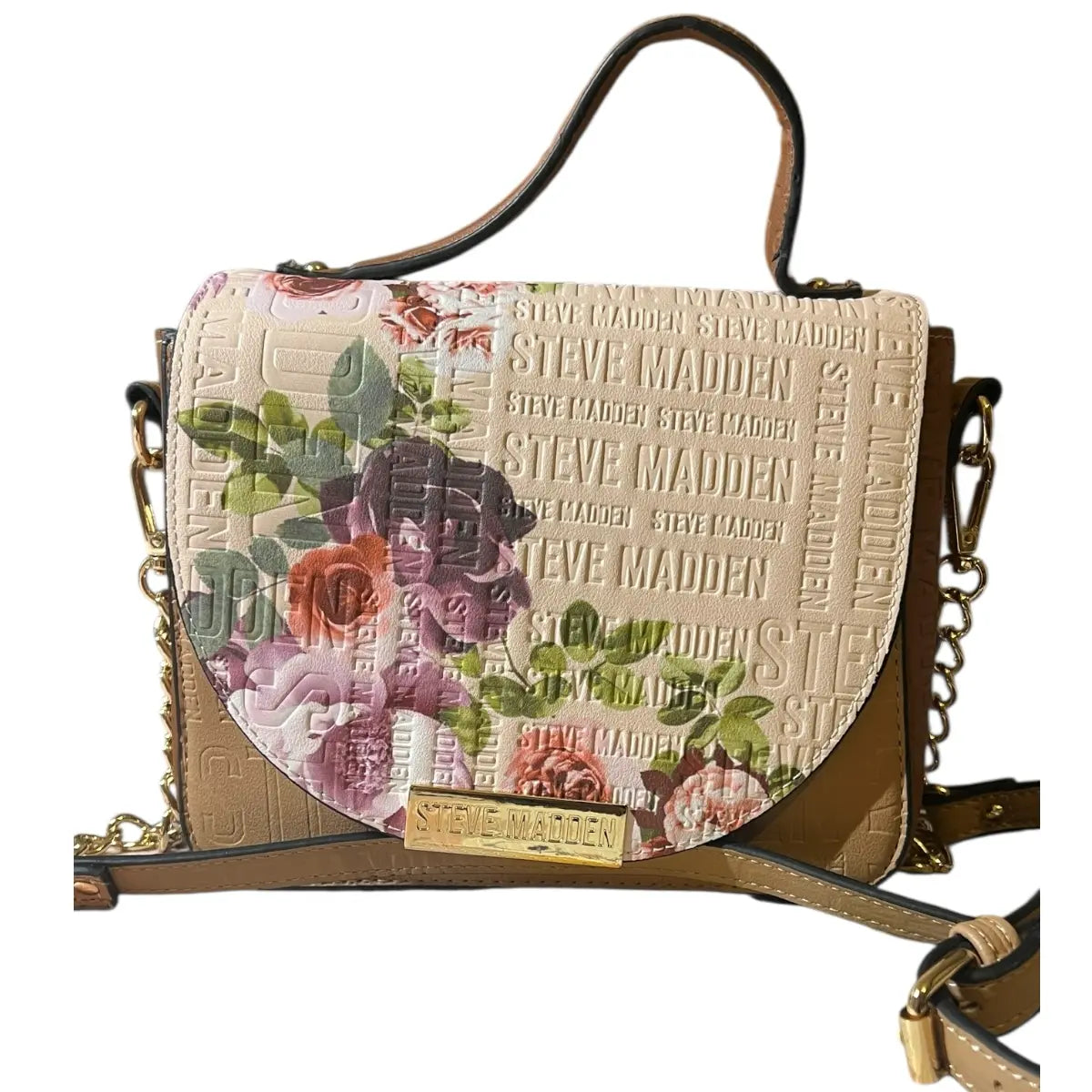 cartera crossbody Steve Madden beige flores
