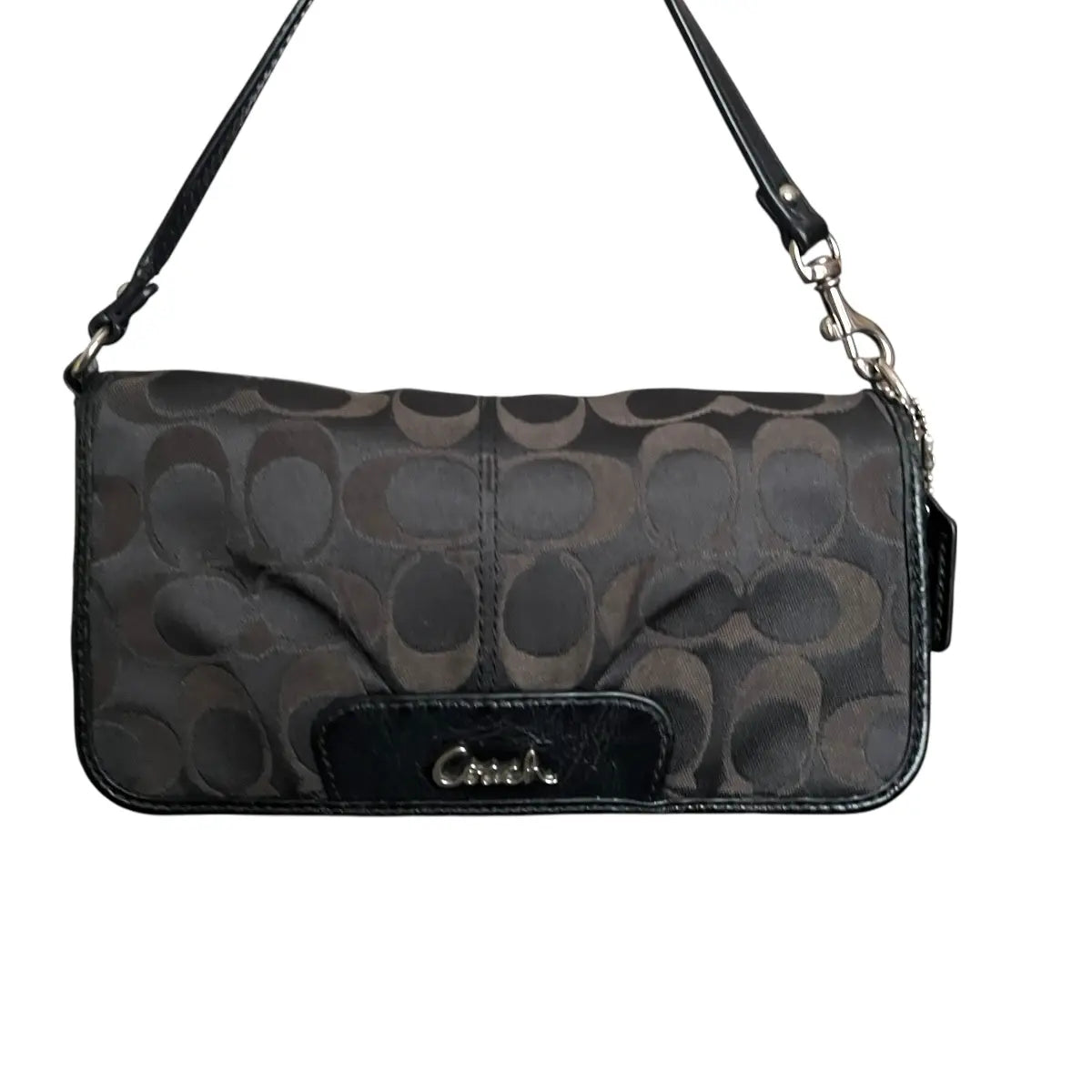 mini bag coach XS logotipada negra