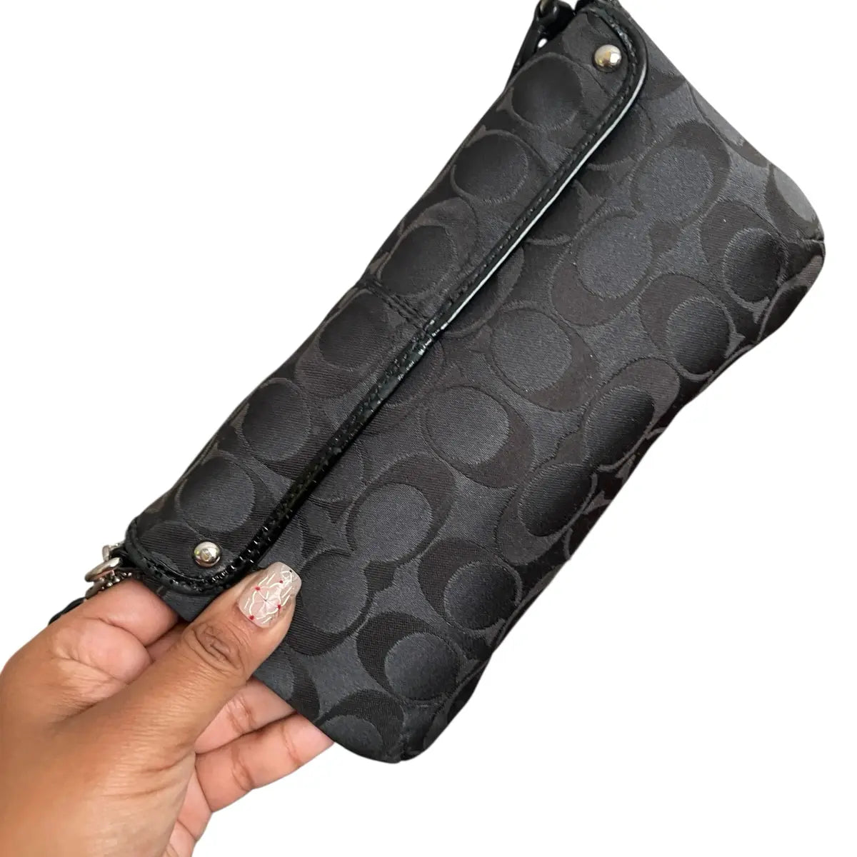 mini bag coach XS logotipada negra
