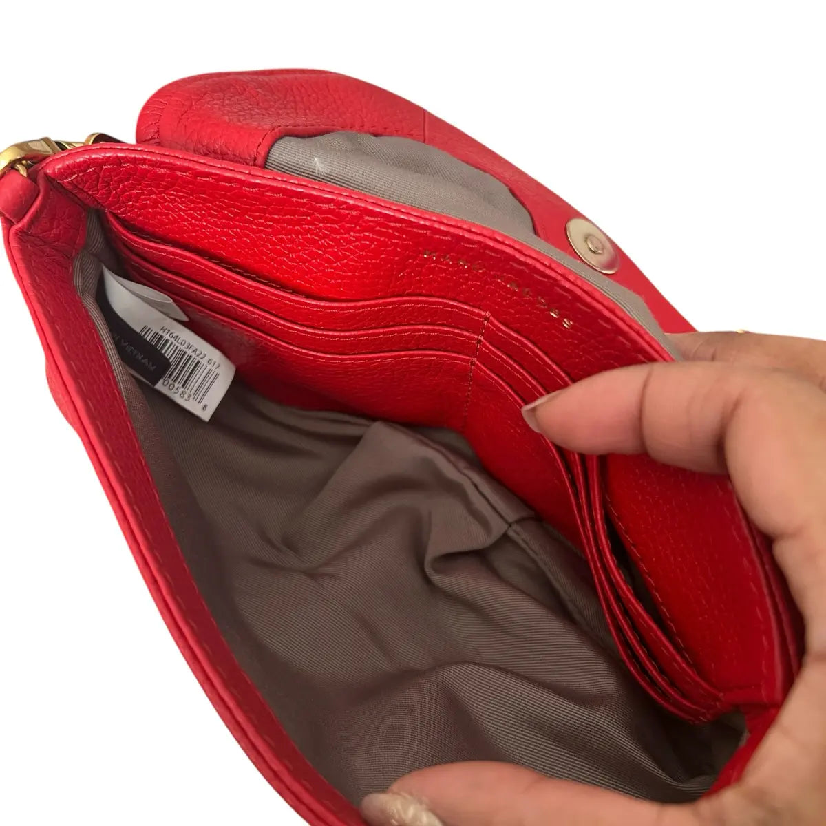 cartera crossbody marc jacobs cuero genuino rojo