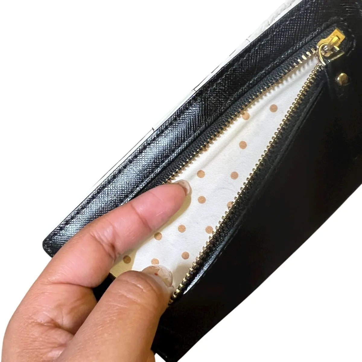 billetera kate spade cuero genuino negra moño