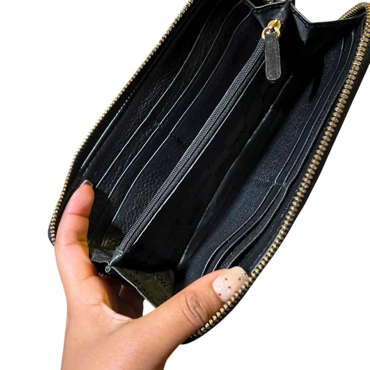 billetera Michael Kors cuero genuino negro