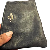 wrislet Coach cuero genuino logotipado negro