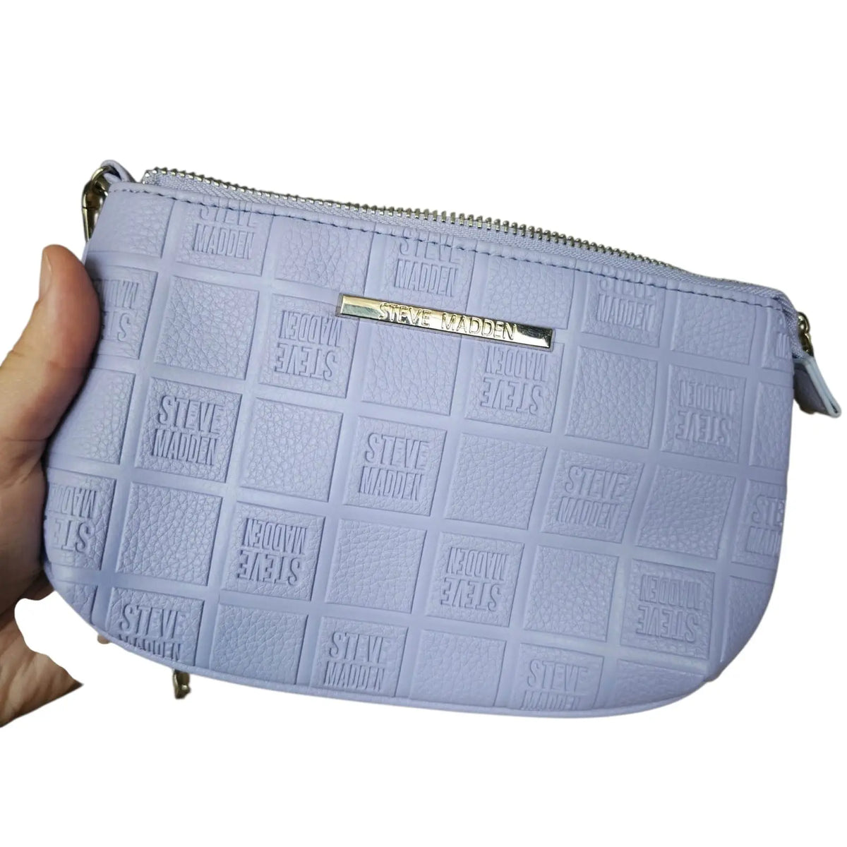 bolso de mano / cosmetiquero lila pastel steve madden