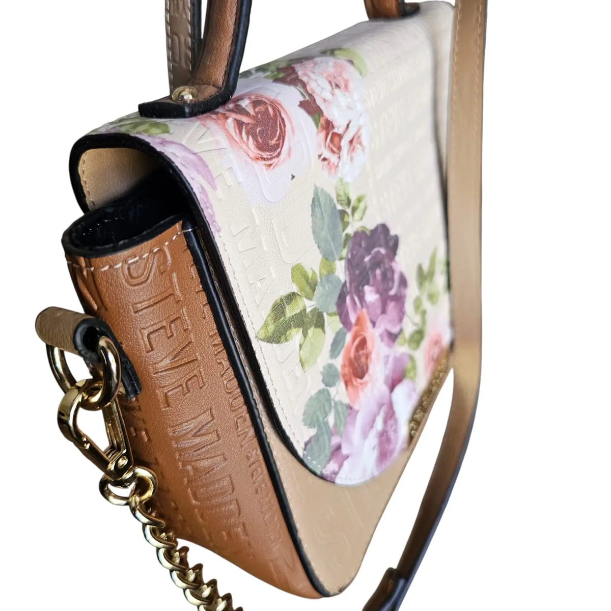 cartera / crossbody  floral con logos streve madden