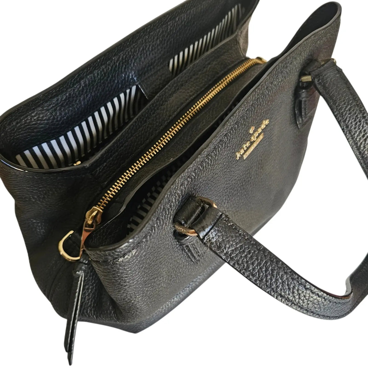cartera negra cuero kate spade