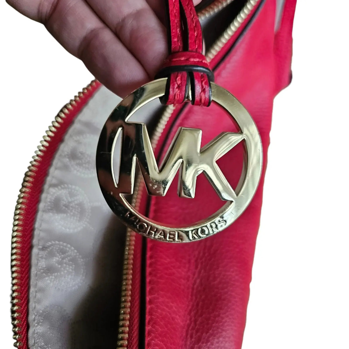 cartera de hombro roja michael kors