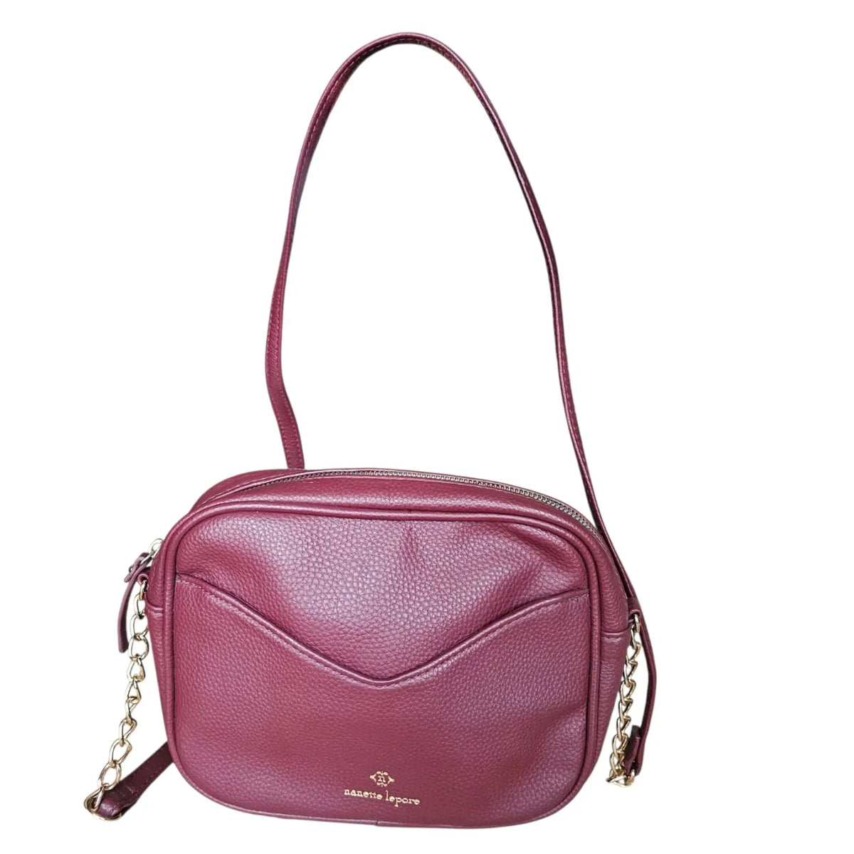 cartera pequeña cruzada color borgoña manette lepore